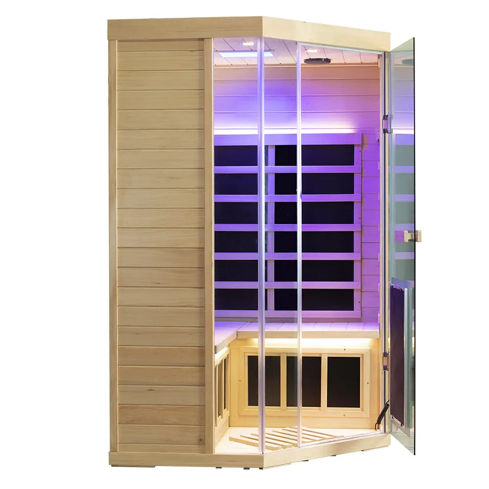 Wizzisaunas SH07 2–3 Person Infrared Sauna – Smart App Control, Red Light & Chromotherapy