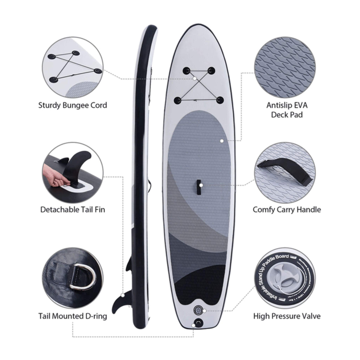 10-Foot Inflatable SUP Paddle Board with Carry Bag - Aloha Swim Wellness