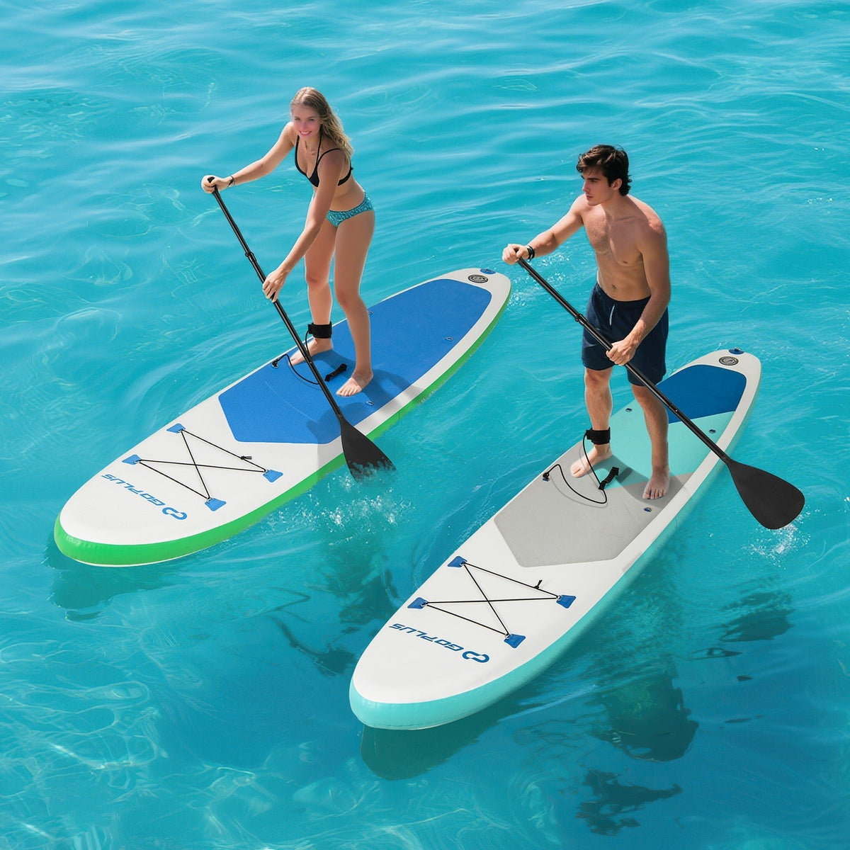 11 Feet Premium SUP Inflatable Stand Up Paddle Board with Accessories and Repair Kit-L - Aloha Swim Wellness