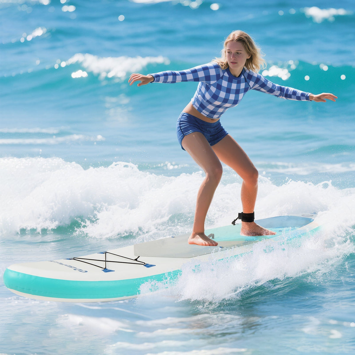 11 Feet Premium SUP Inflatable Stand Up Paddle Board with Accessories-L - Aloha Swim Wellness