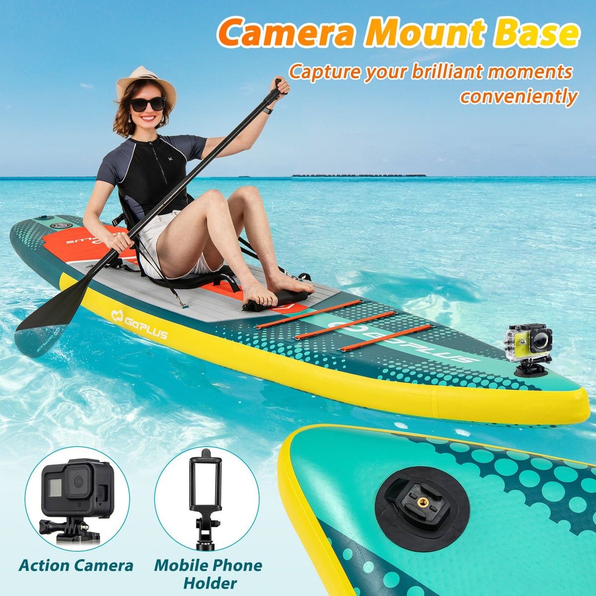 11-Foot Inflatable SUP & Kayak Hybrid Paddle Board for Adults