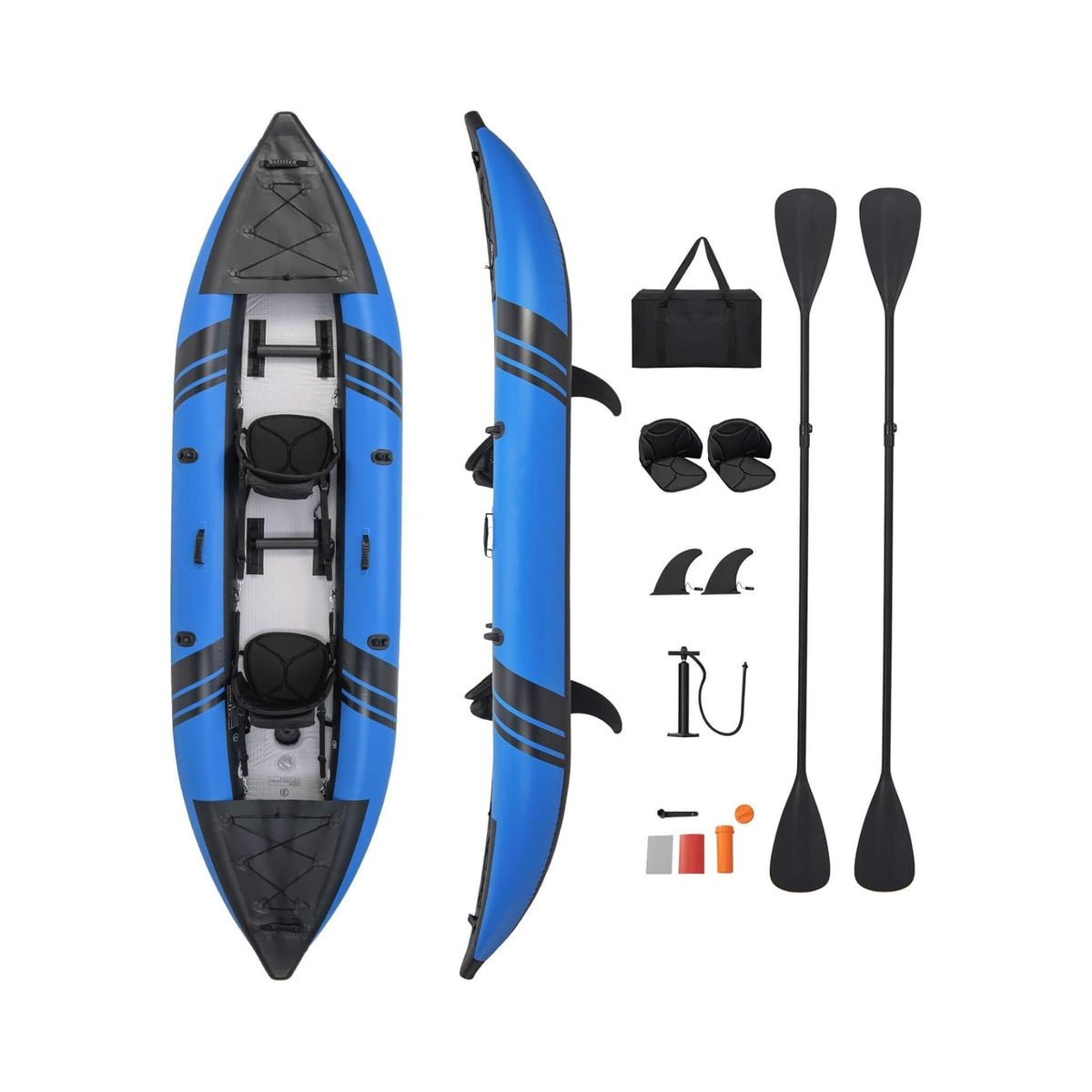 12-Foot Inflatable Tandem Kayak – 2-Person Kit - Aloha Swim Wellness