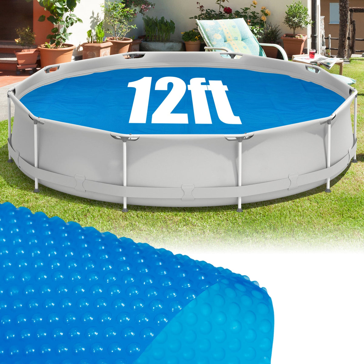 Solar Pool Cover – Bubble Thermal Blanket for Above-Ground & In-Ground Pools