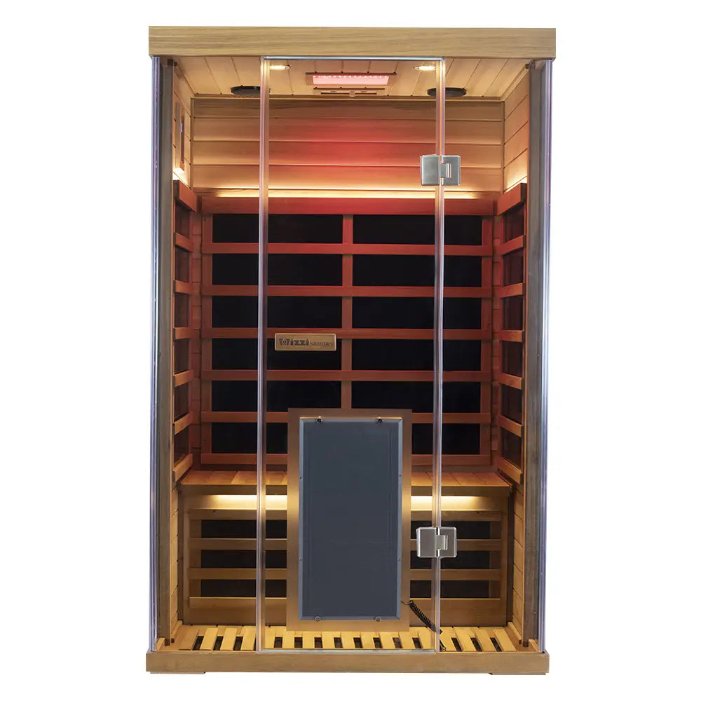 SR02 2-Person Red Cedar Infrared Sauna – Carbon Heating, LED Lighting & Bluetooth Audio