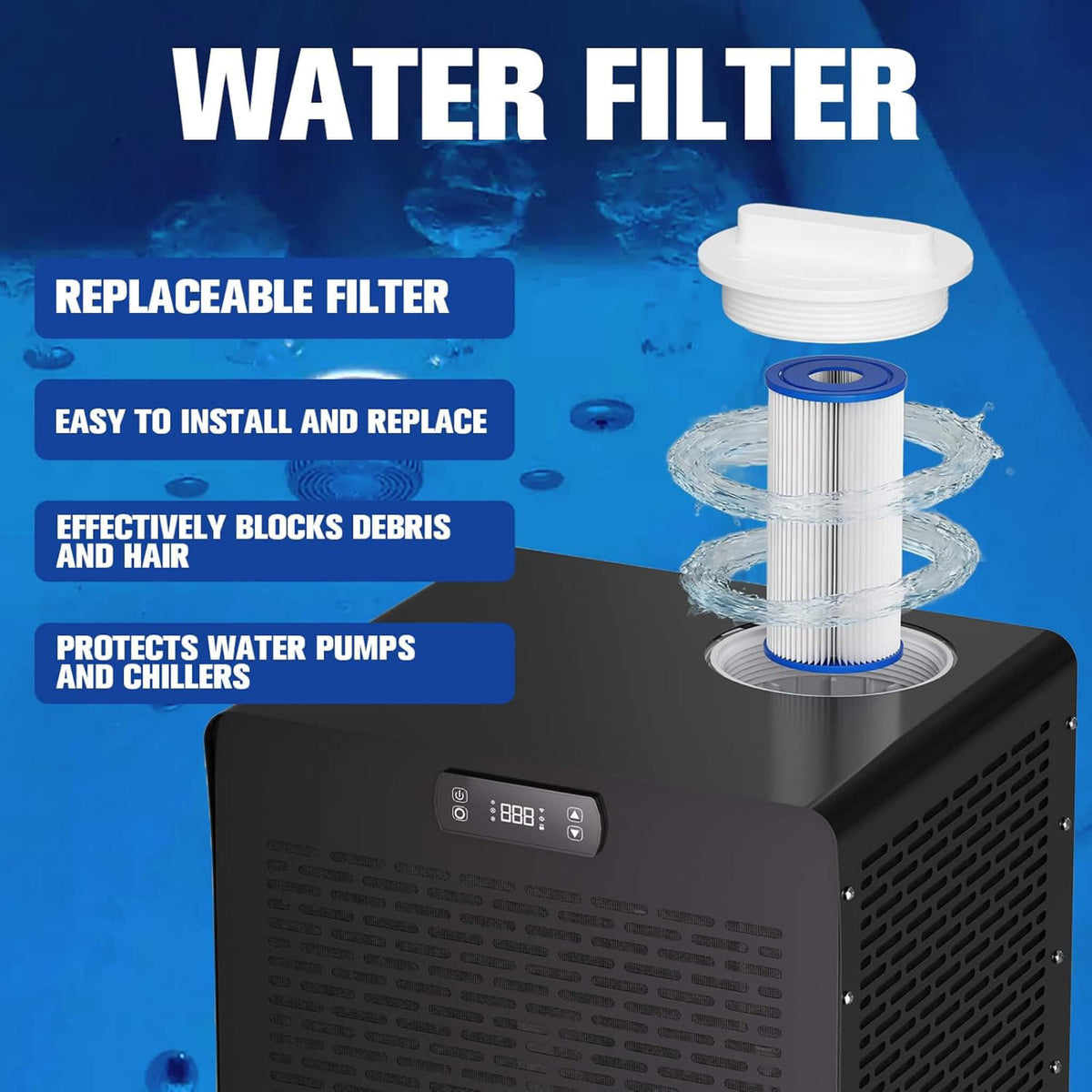 1/3 HP Foldable Cold Plunge Tub with Smart Water Chiller, Filter & Pump