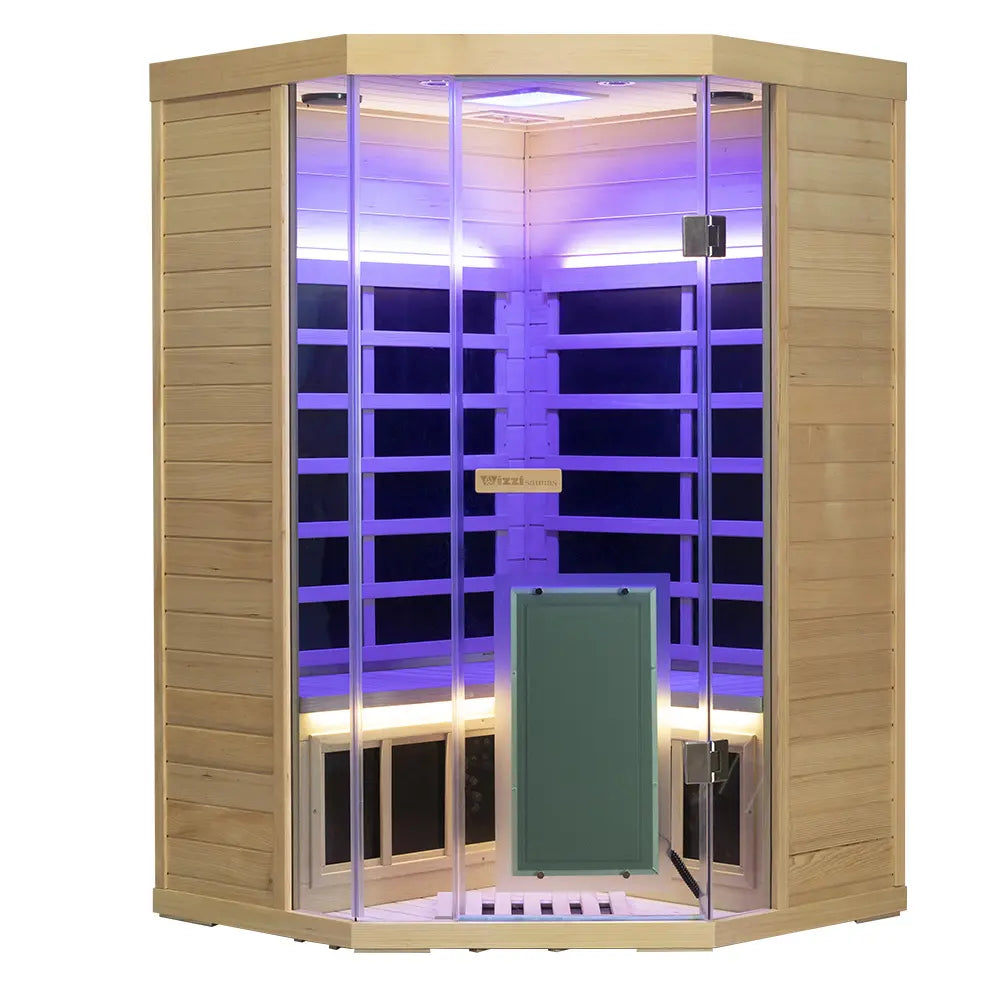 Wizzisaunas SH07 2–3 Person Infrared Sauna – Smart App Control, Red Light & Chromotherapy
