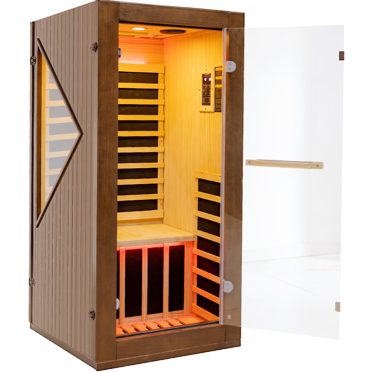 Chilean Pine Home Sauna – Six Heating Plates with Ambient LED Lighting