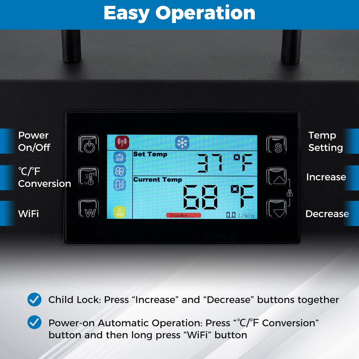 4/5 HP Ice Bath Water Chiller for Cold Plunge Tubs with Compressor-Black - Aloha Swim Wellness