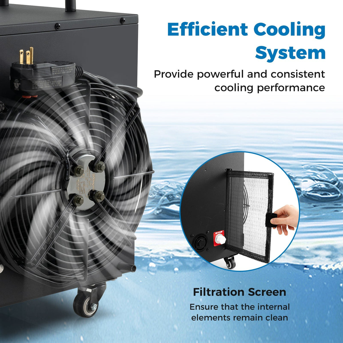 4/5 HP Ice Bath Water Chiller for Cold Plunge Tubs with Compressor-Black - Aloha Swim Wellness