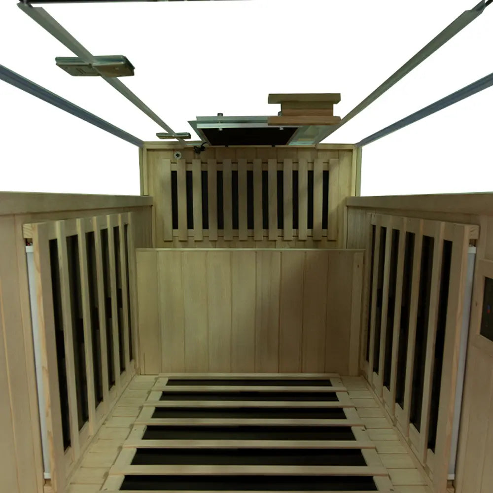Single-Person Infrared Sauna – Compact Hemlock Wood Sauna for Home Wellness