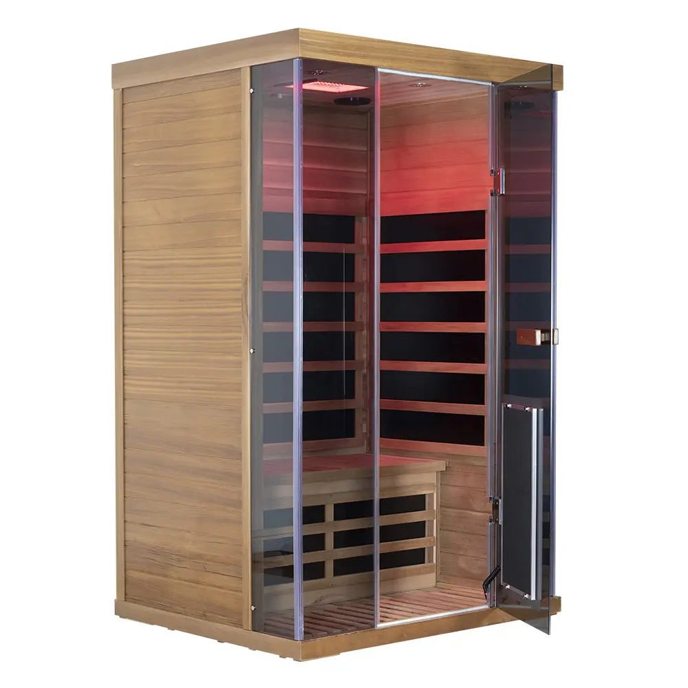 SR02 2-Person Red Cedar Infrared Sauna – Carbon Heating, LED Lighting & Bluetooth Audio