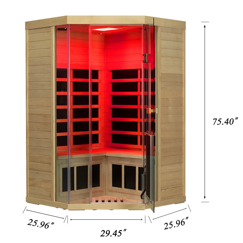 Wizzisaunas SH07 2–3 Person Infrared Sauna – Smart App Control, Red Light & Chromotherapy