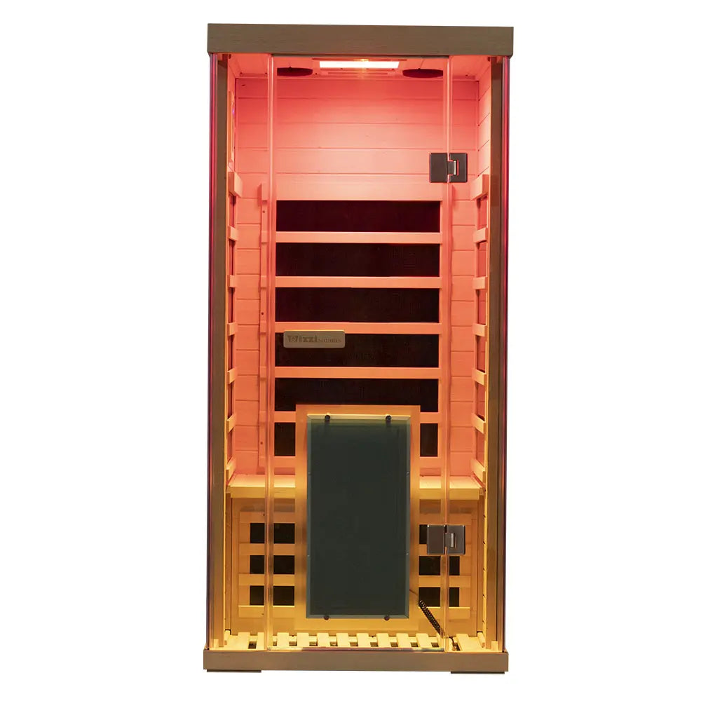 Single-Person Infrared Sauna – Compact Hemlock Wood Sauna for Home Wellness