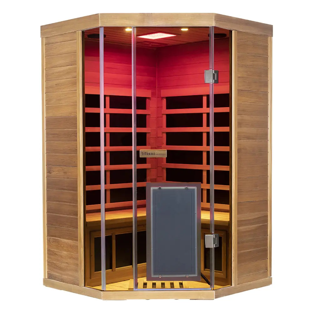 Wizzisaunas SR07 2–3 Person Infrared Sauna – Canadian Red Cedar, Smart App & Red Light Therapy