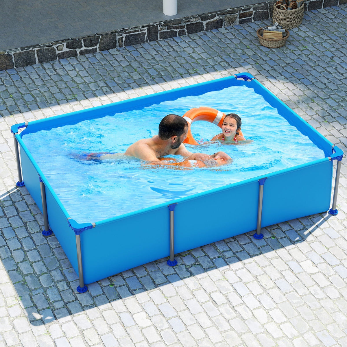 690/978/1158/1617 Gal Outdoor Family Swimming Pool with Metal Frame - Aloha Swim Wellness
