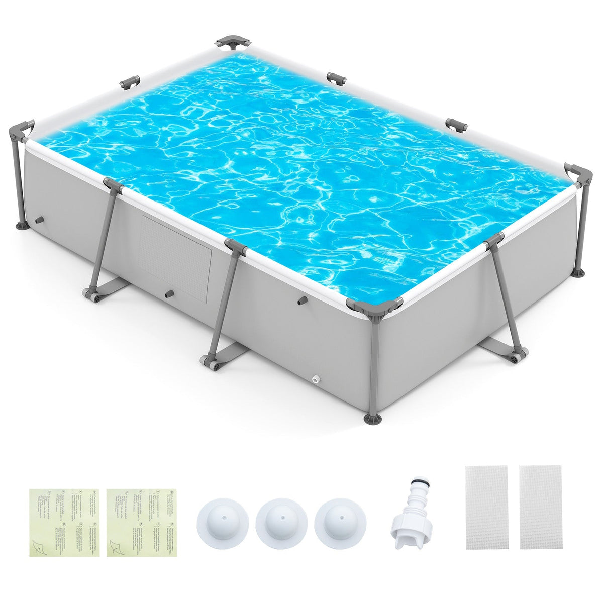 690/978/1158/1617 Gal Outdoor Family Swimming Pool with Metal Frame - Aloha Swim Wellness