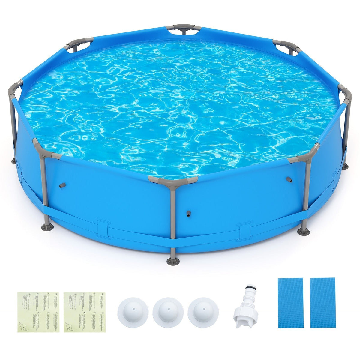 690/978/1158/1617 Gal Outdoor Family Swimming Pool with Metal Frame - Aloha Swim Wellness