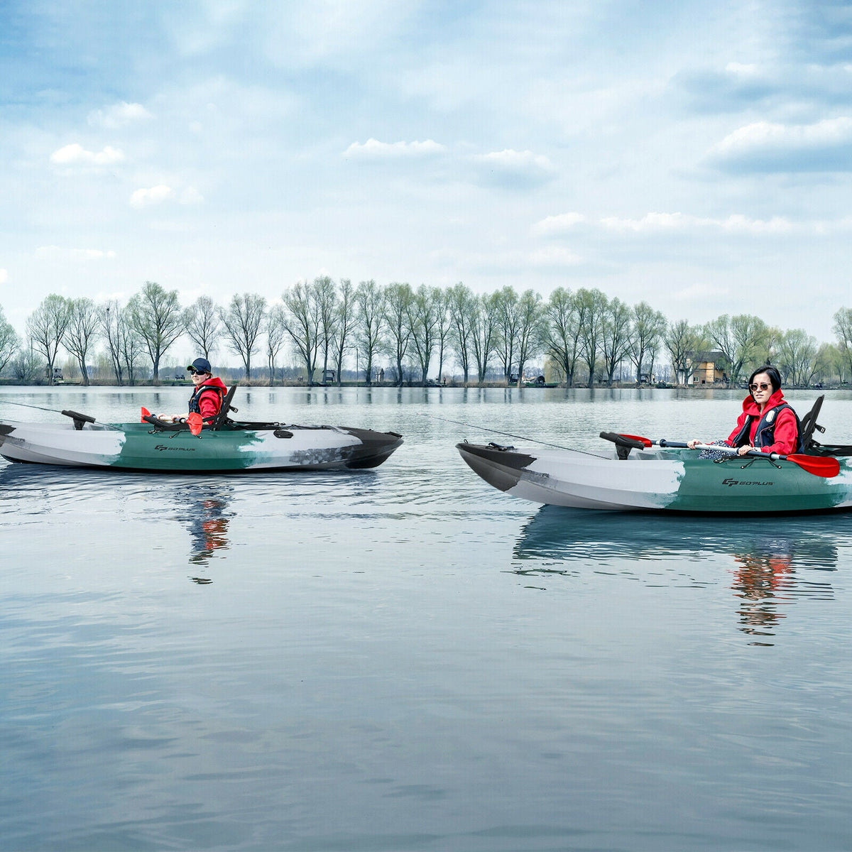 Sit-on-Top Fishing Kayak – Stable V-Chine Hull with Rod Holders & Storage
