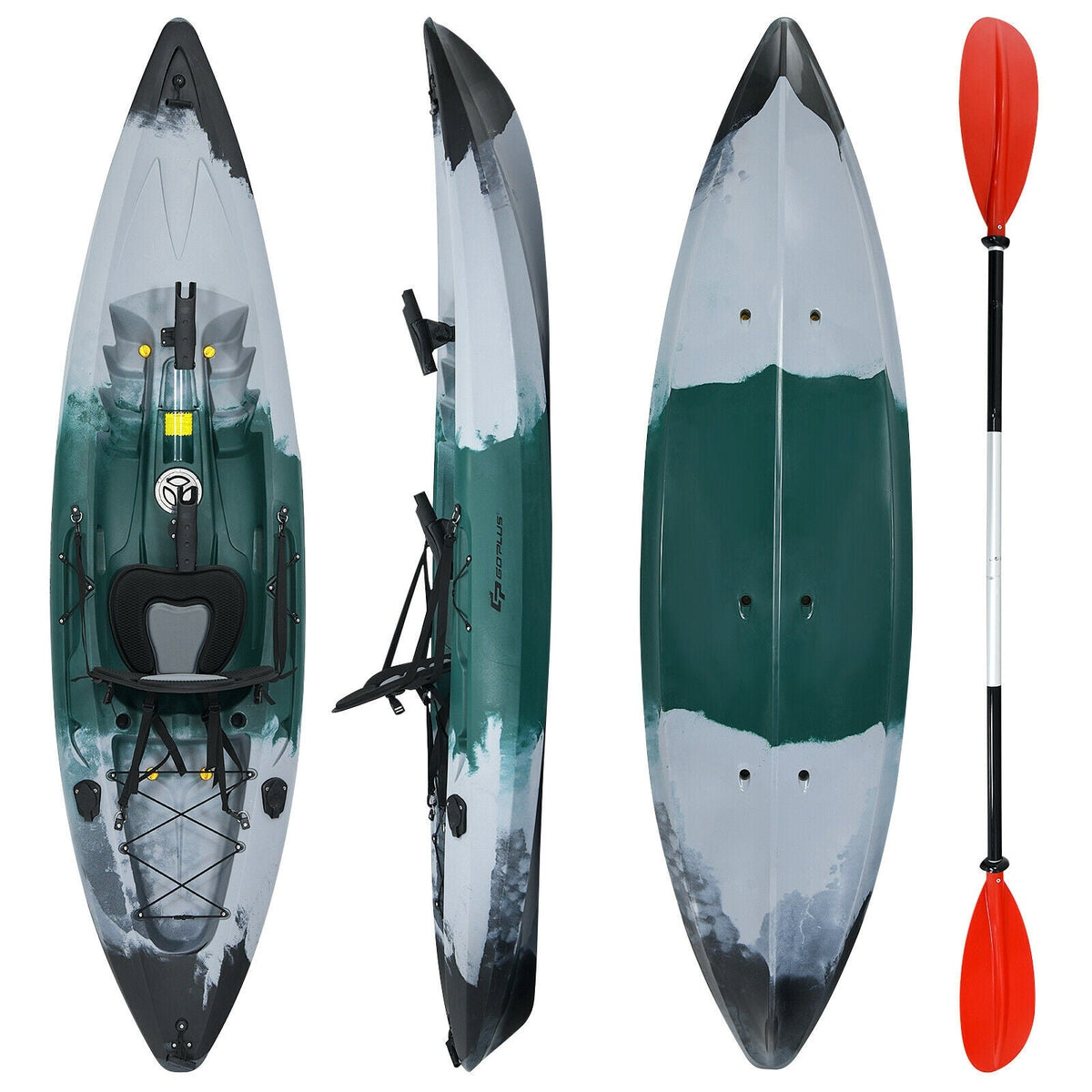 Sit-on-Top Fishing Kayak – Stable V-Chine Hull with Rod Holders & Storage
