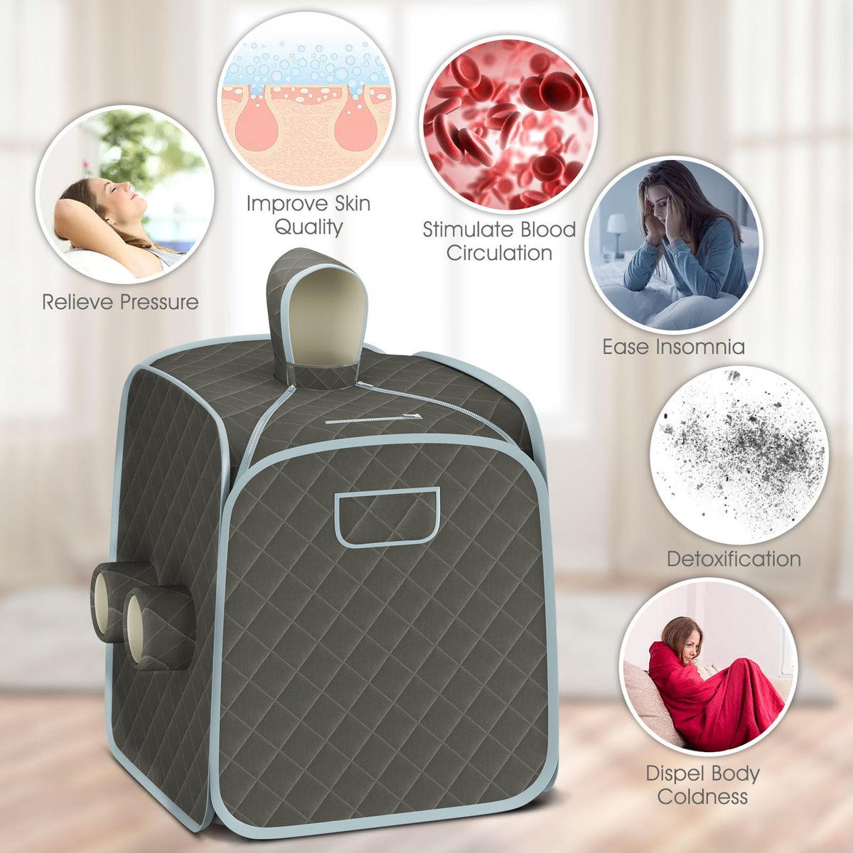 800W Portable Steam Sauna Tent – 3L Stainless Steel Steamer with Adjustable Controls
