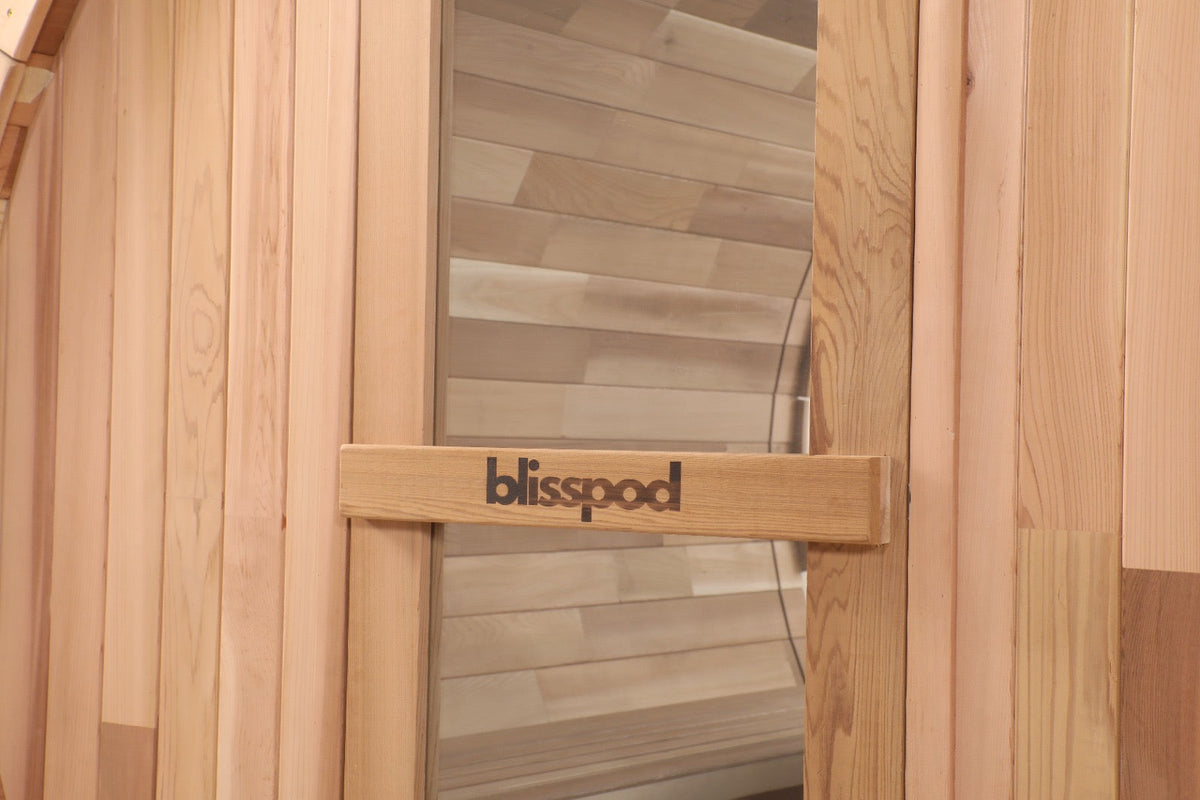 Blisspod Prague Series Outdoor Barrel Sauna – Canadian Red Cedar with Panoramic Glass & 6000W Heater