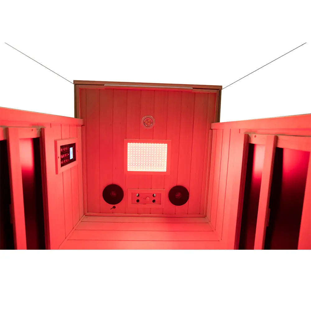 Single-Person Infrared Sauna – Compact Hemlock Wood Sauna for Home Wellness