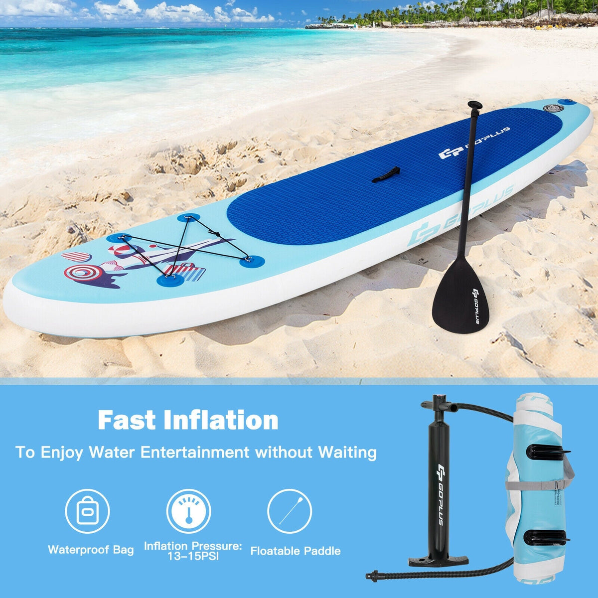 10-Foot Inflatable Stand Up Paddle Board for Adults