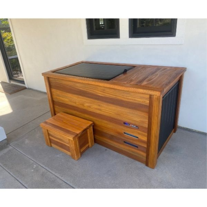 Handcrafted Redwood Cold Plunge – Shou Sugi Ban Finish with 1/4 HP Chiller