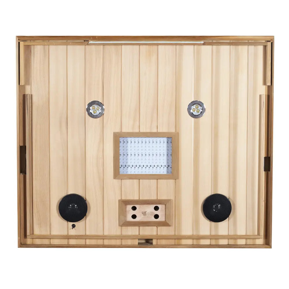 SR02 2-Person Red Cedar Infrared Sauna – Carbon Heating, LED Lighting & Bluetooth Audio