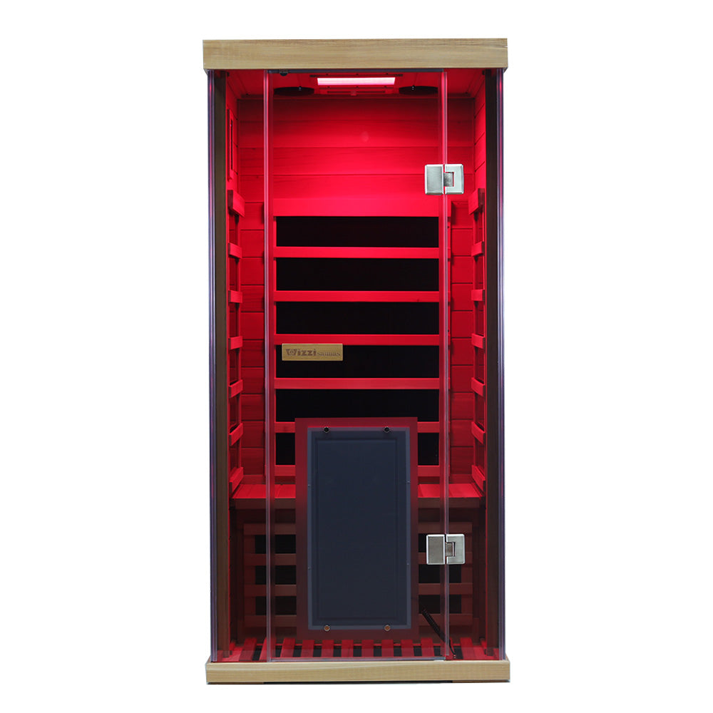 SR01 1-Person Far Infrared Sauna – Canadian Red Cedar, Bluetooth Audio & LED Lighting