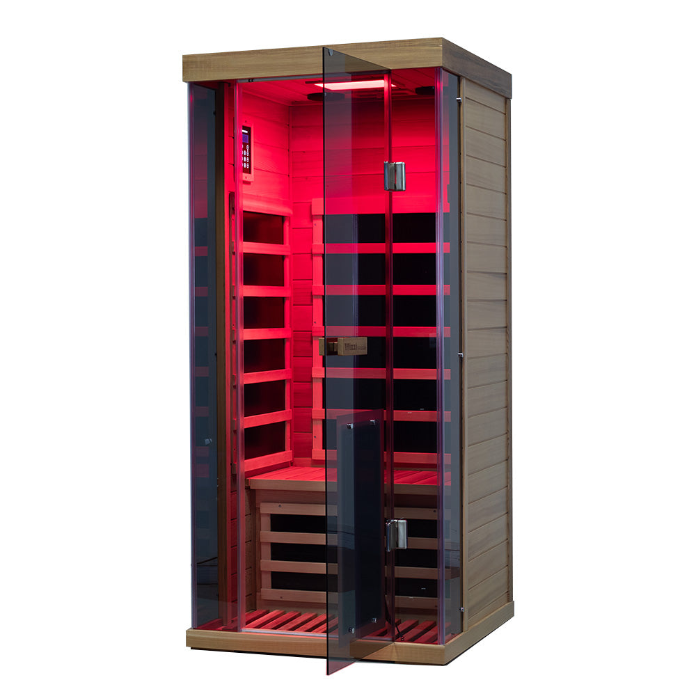 SR01 1-Person Far Infrared Sauna – Canadian Red Cedar, Bluetooth Audio & LED Lighting