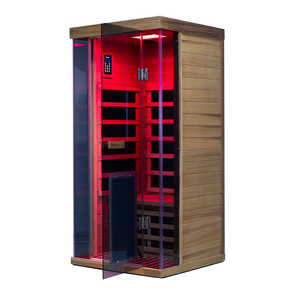 SR01 1-Person Far Infrared Sauna – Canadian Red Cedar, Bluetooth Audio & LED Lighting