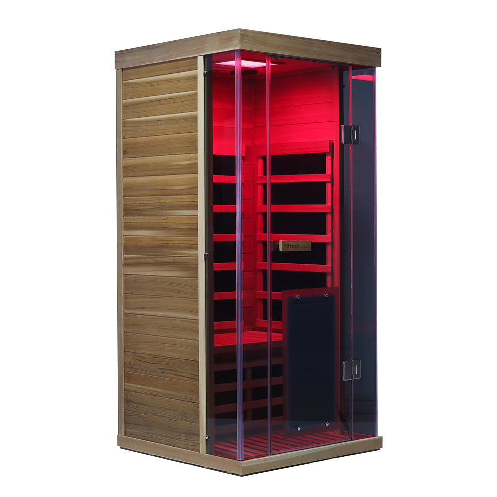 SR01 1-Person Far Infrared Sauna – Canadian Red Cedar, Bluetooth Audio & LED Lighting