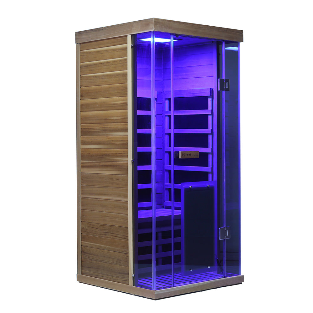 SR01 1-Person Far Infrared Sauna – Canadian Red Cedar, Bluetooth Audio & LED Lighting