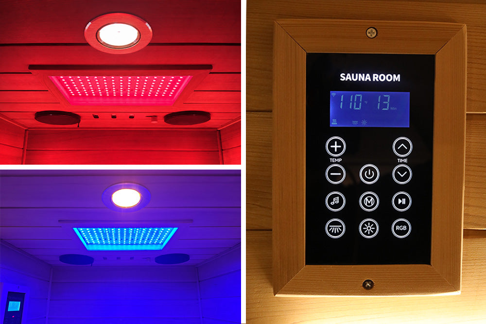 Wizzisaunas 909MX Panoramic Infrared Sauna – Smart App Control & 270° Glass Design