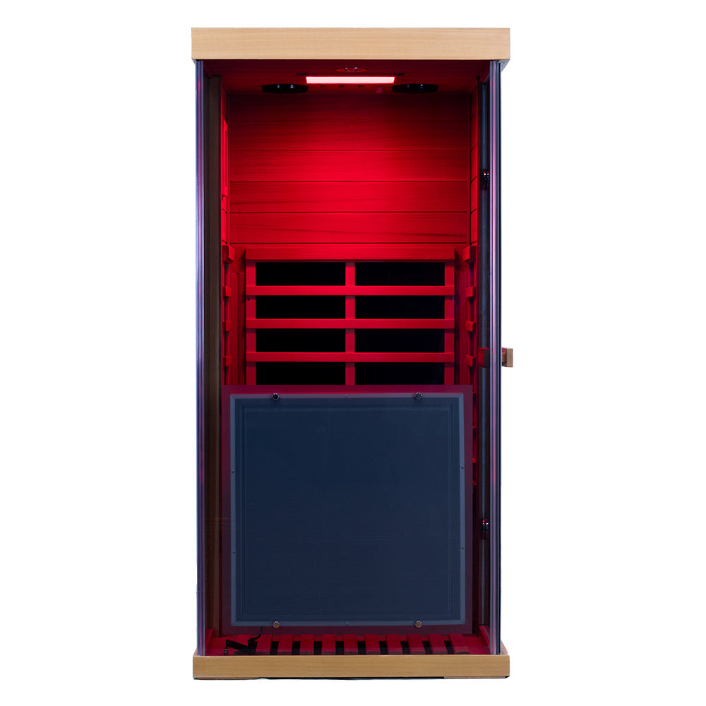 Wizzisaunas 909MX Panoramic Infrared Sauna – Smart App Control & 270° Glass Design