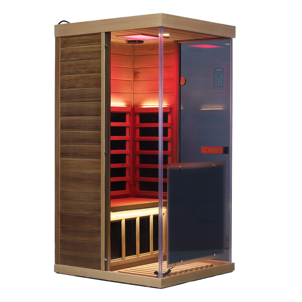 Wizzisaunas 909MX Panoramic Infrared Sauna – Smart App Control & 270° Glass Design