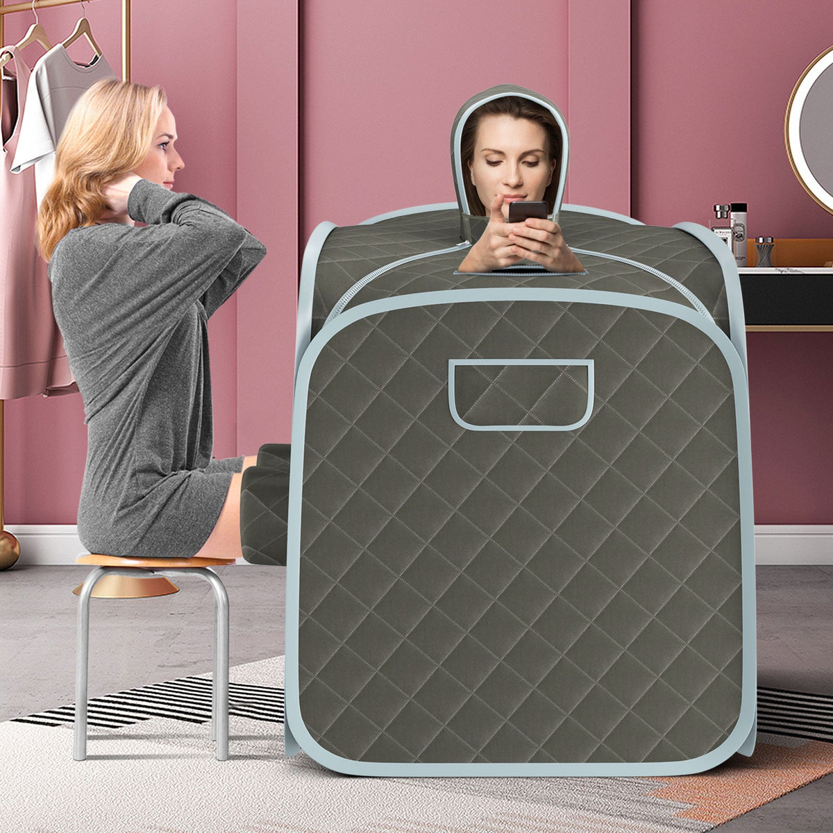 800W Portable Steam Sauna Tent – 3L Stainless Steel Steamer with Adjustable Controls