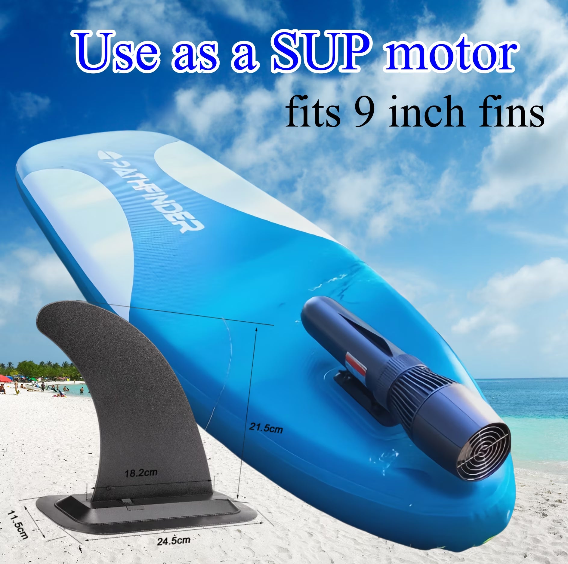 Underwater Scooter 500W RC Sup Motor 10-Speed Switch, 40M Depth Swimming Pool Sea Scooter for Jet Surfboard, 30M Waterproof Bag