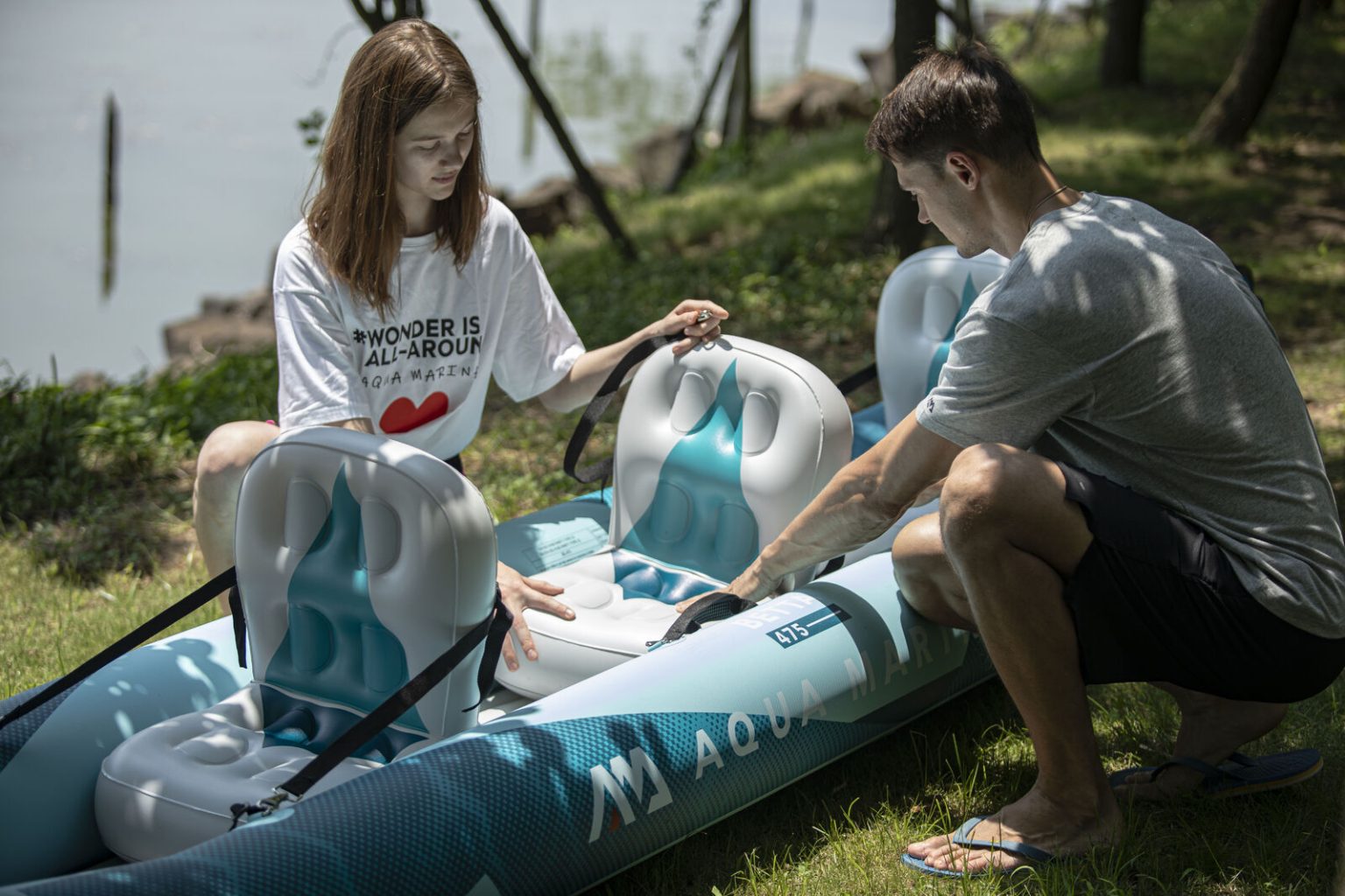 Betta-412 Recreational Inflatable Kayak (2 Person) Inflatable Deck With Included Paddle Set