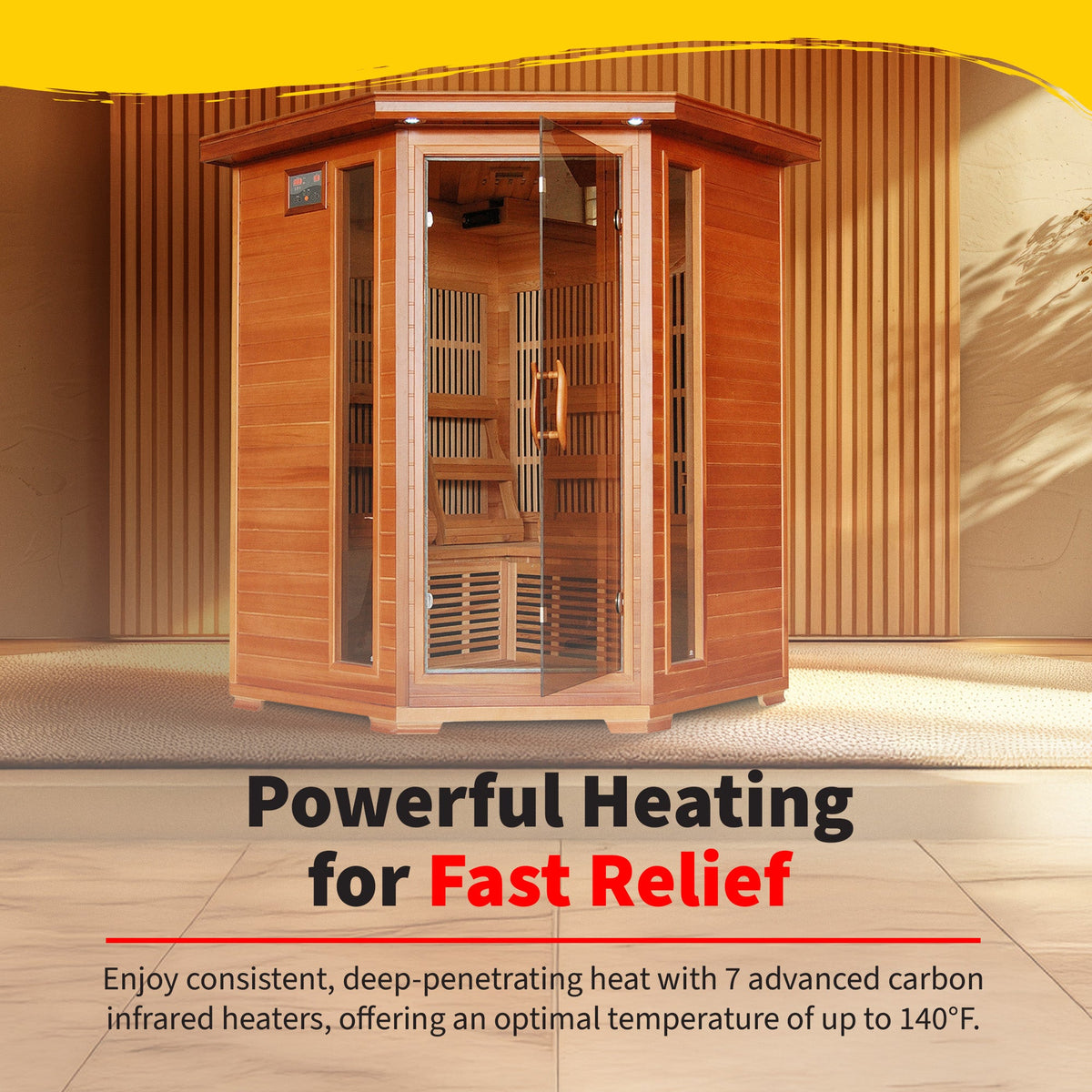 HeatWave SA1312 Hudson Bay 3-Person Corner Infrared Sauna – Canadian Cedar