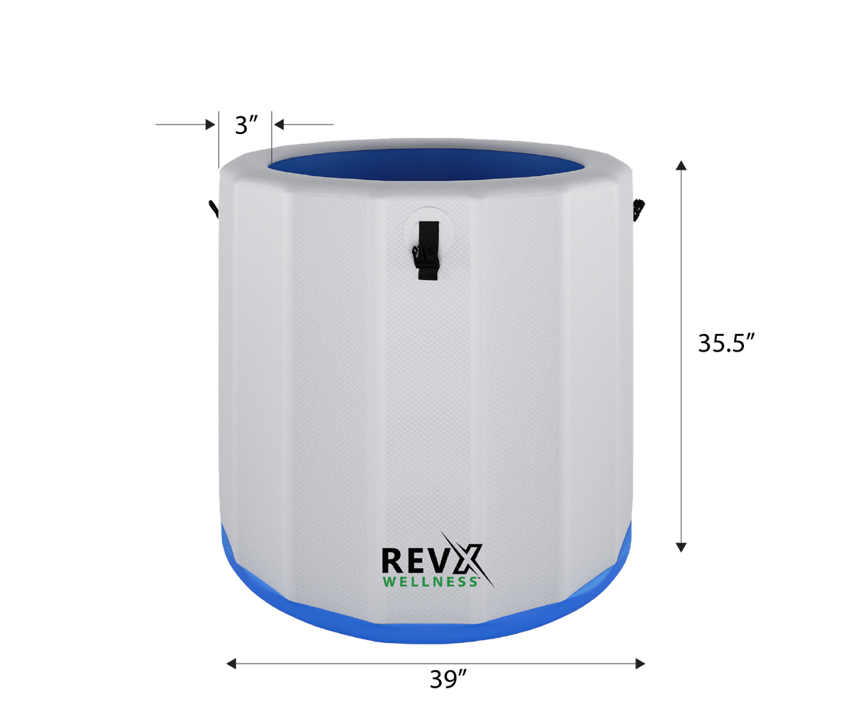 RevX Inflatable Barrel Cold Plunge – Insulated Portable Tub with Inflatable Steps