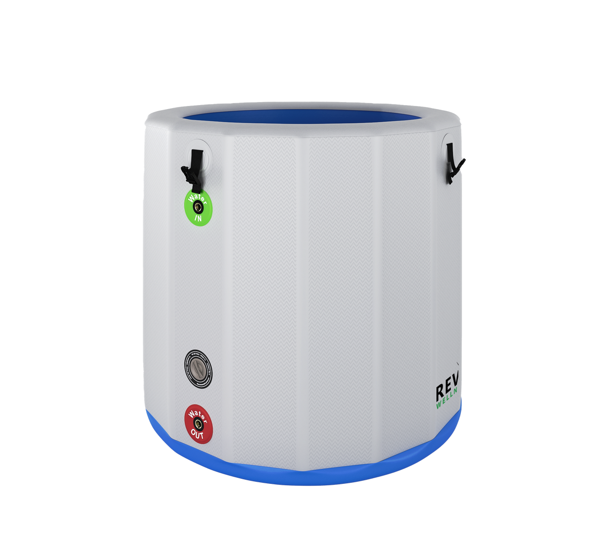 RevX Inflatable Barrel Cold Plunge – Insulated Portable Tub with Inflatable Steps