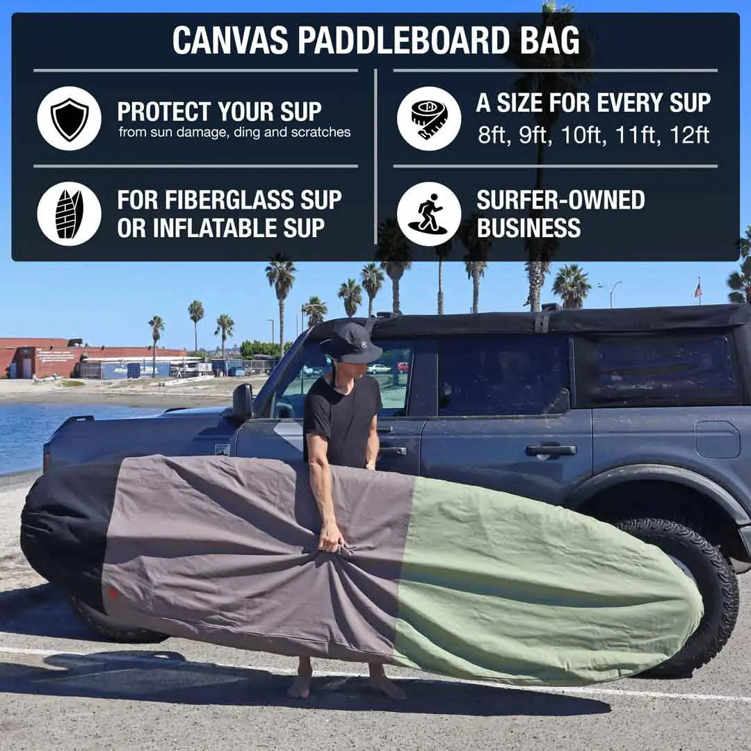 SUP Paddle Board Cover – Thick Cotton Canvas for Ding & UV Protection