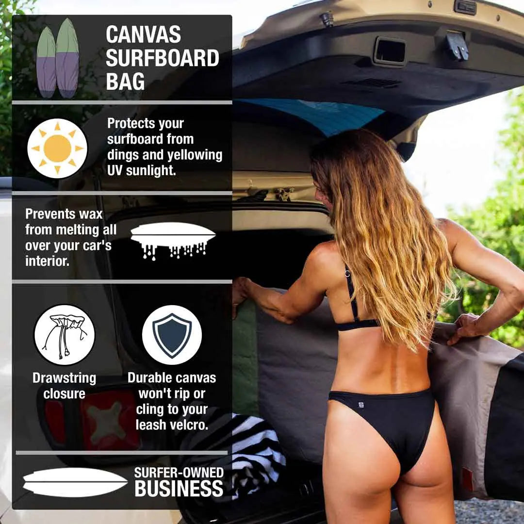 Canvas Surfboard Bag – Cotton Canvas Board Cover with UV Protection
