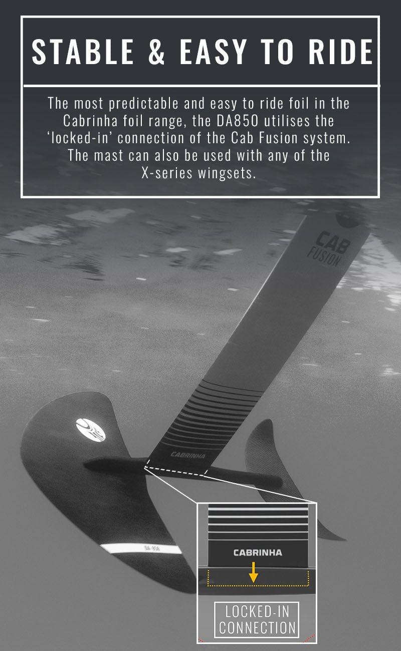 Cabrinha Double Agent DA850 Foil System – Forgiving Low-Aspect Hydrofoil with Fusion Hybrid Mast