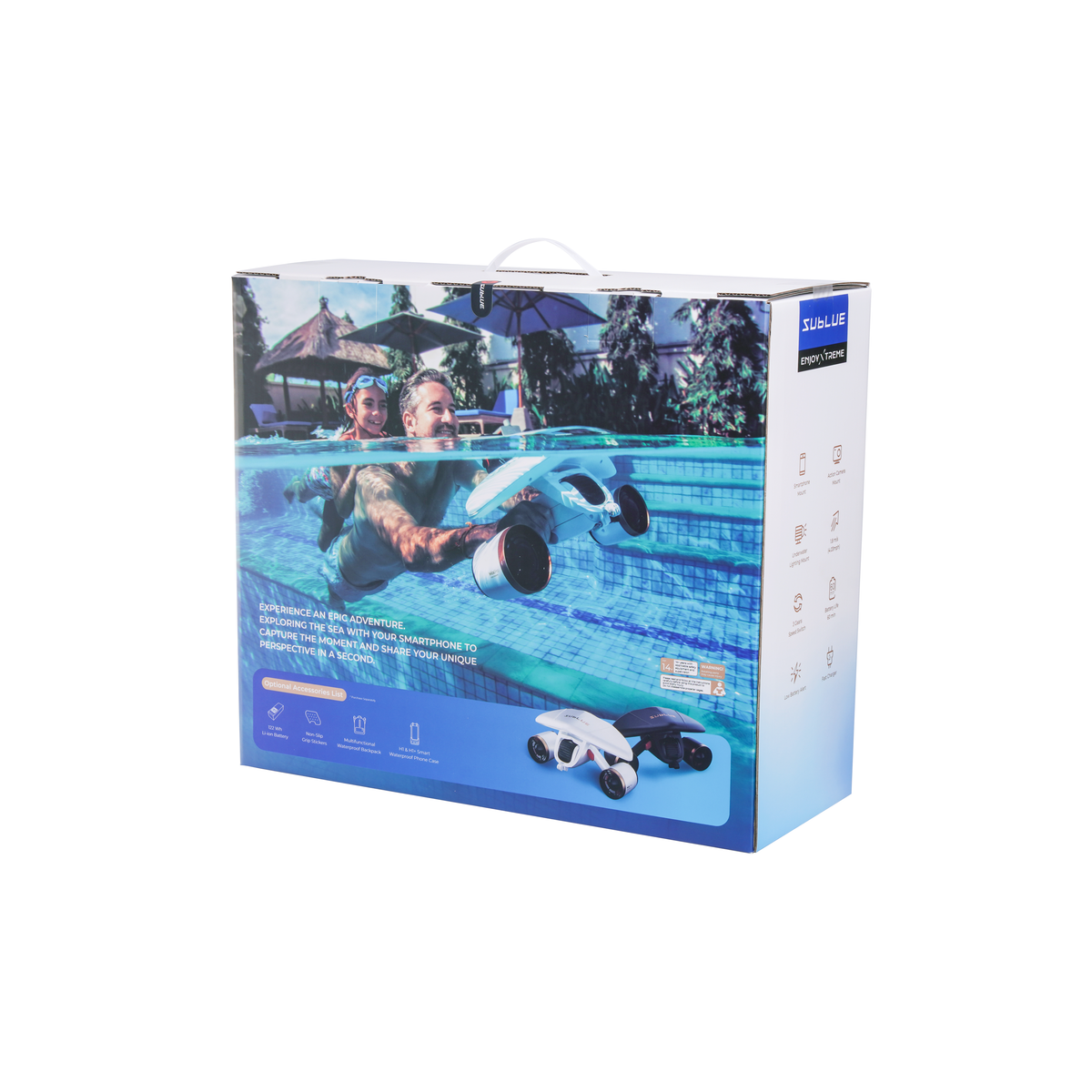 SUBLUE MixPro 2026 Underwater Scooter – 4.03 MPH, 3-Speed Control &amp; 60-Minute Runtime
