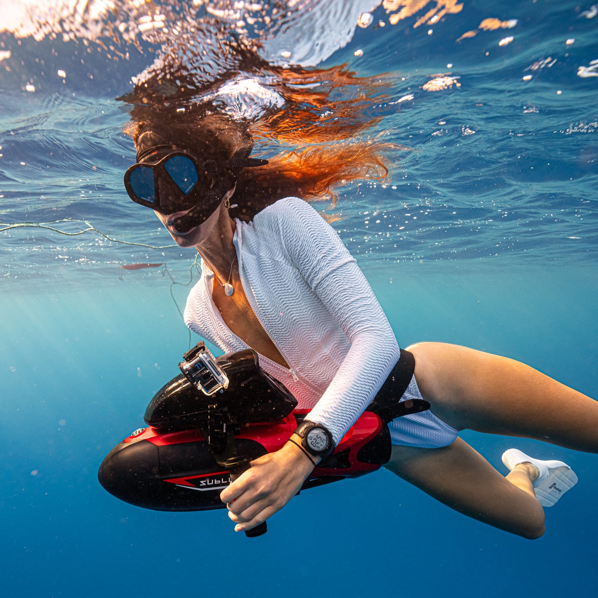 SUBLUE VAPOR Underwater Scooter – 6.21 MPH Pump-Jet Propulsion with Smart Dive Display