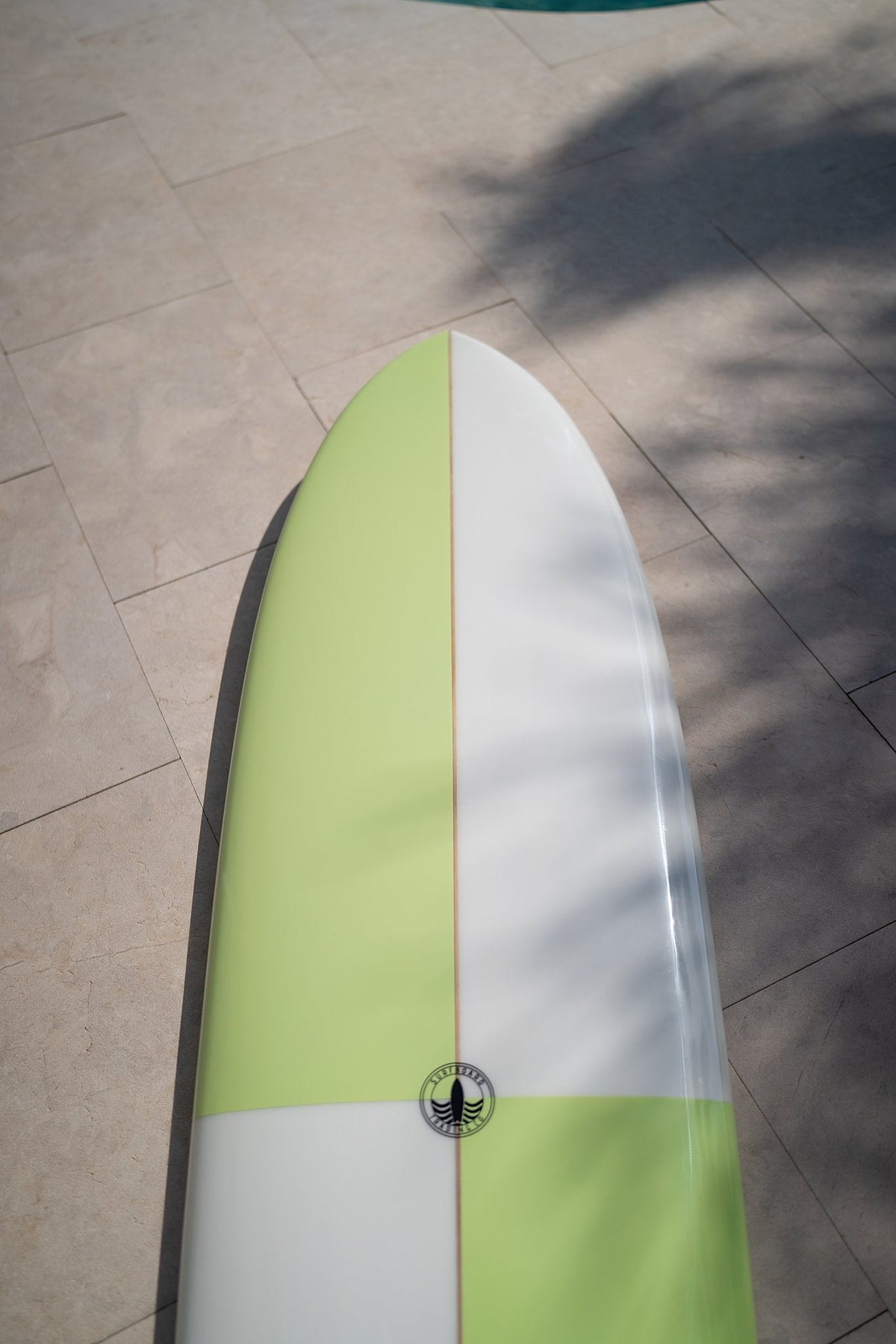 Dumplin Mid Length Surfboard – Checkered Sea Glass - Ships 10/16/26