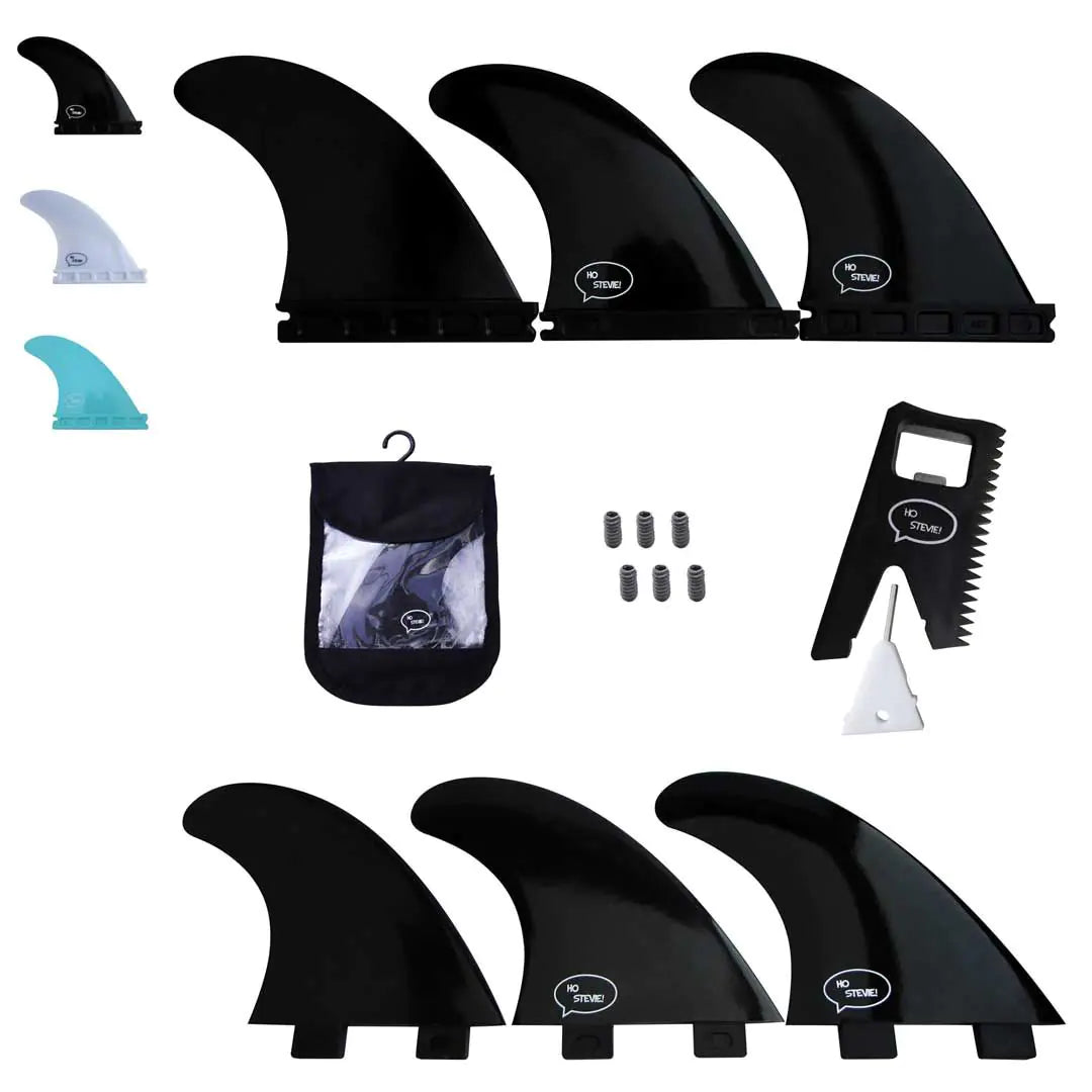 FRP Surfboard Fins – Quad & Thruster Sets with Travel Case